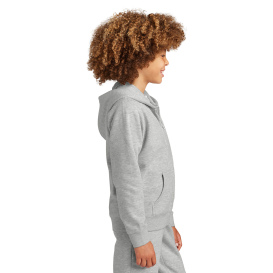District DT6102Y Youth V.I.T Fleece Full-Zip Hoodie - Light Heather Grey