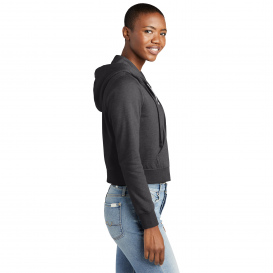 District DT6103 Womens V.I.T. Fleece Full-Zip Hoodie - Heathered Charcoal