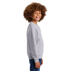 District DT6104Y Youth V.I.T Fleece Crew - Light Heather Grey