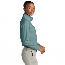 District DT6111 Women\'s V.I.T Fleece 1/2-Zip - Eucalyptus Blue