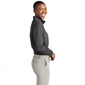 District DT6111 Women's V.I.T Fleece 1/2-Zip - Heathered Charcoal