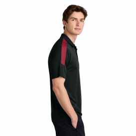 Sport-Tek ST104 Competitor United Polo - Black/Deep Red