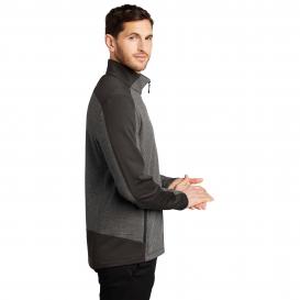 Port Authority F239 Grid Fleece Jacket - Grey Smoke Heather/ Grey Smoke