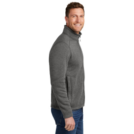 Port & Company F428 Arc Sweater Fleece Jacket - Grey Smoke Heather