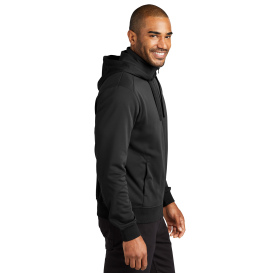 Port Authority F814 Smooth Fleece Hooded Jacket - Black