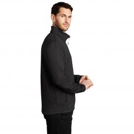 Port Authority F905 Collective Striated Fleece Jacket - Deep Black Heather