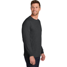 Jerzees IC46L Unisex Ring Spun Long Sleeve T-Shirt - Black Ink Heather