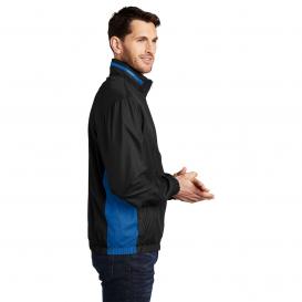 Port Authority J330 Core Colorblock Wind Jacket - Black/Imperial Blue