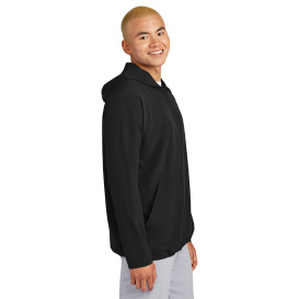 Sport-Tek JST488 Repeat 1/2-Zip Long Sleeve Hooded Jacket - Black