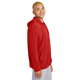 Sport-Tek JST488 Repeat 1/2-Zip Long Sleeve Hooded Jacket - Deep Red