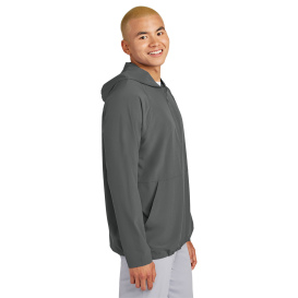 Sport-Tek JST488 Repeat 1/2-Zip Long Sleeve Hooded Jacket - Iron Grey