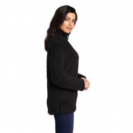 Port Authority L130 Ladies Cozy 1/4-Zip Fleece - Black