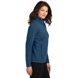 Port Authority L428 Ladies Arc Sweater Fleece Jacket - Insignia Blue Heather