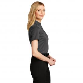 Port Authority LK542 Ladies Heathered Silk Touch Performance Polo - Black Heather