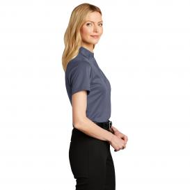 Port Authority LK542 Ladies Heathered Silk Touch Performance Polo - Navy Heather