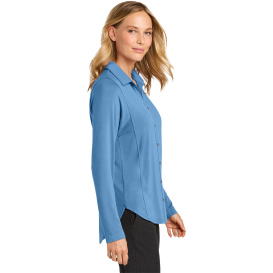 Port Authority LK5602 Ladies Luxe Knit Button Tunic - Carolina Blue