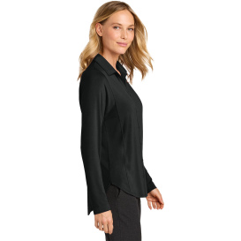 Port Authority LK5602 Ladies Luxe Knit Button Tunic - Deep Black