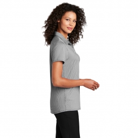 Port Authority LK646 Ladies Gingham Polo - Black/White