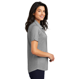 Port Authority LK830 Ladies Fine Pique Blend Polo - Charcoal Heather