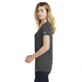 New Era LNEA101 Ladies Heritage Blend V-Neck Tee - Black Heather