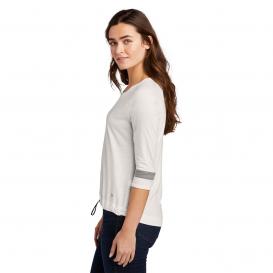 New Era LNEA136 Ladies Tri-Blend 3/4-Sleeve Tee - Fan White Solid/Shadow Grey