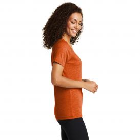 Sport-Tek LST400 Ladies PosiCharge Tri-Blend Wicking Scoop Neck Raglan Tee - Deep Orange Heather