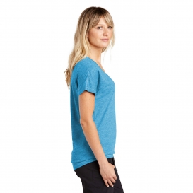 Sport-Tek Ladies PosiCharge LST401 Tri-Blend Wicking Dolman Tee - Pond Blue Heather