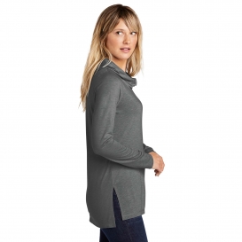 Sport-Tek LST406 Ladies PosiCharge Tri-Blend Wicking Hoodie - Dark Grey Heather
