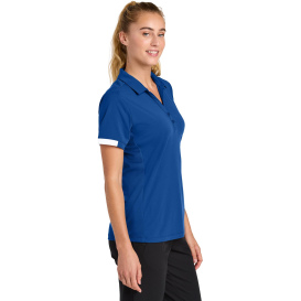 Sport-Tek LST444 Ladies Club Colorblock Polo - True Royal/White