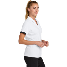 Sport-Tek LST444 Ladies Club Colorblock Polo - White/Black