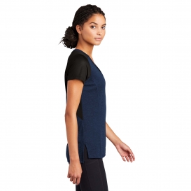 Sport-Tek LST465 Ladies Endeavor Tee - Dark Royal Heather/Black