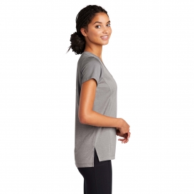 Sport-Tek LST465 Ladies Endeavor Tee - Light Grey Heather/Light Grey