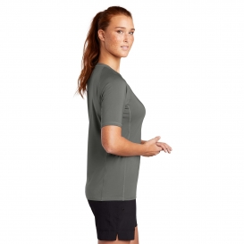 Sport-Tek LST470 Ladies Rashguard Tee - Dark Smoke Grey