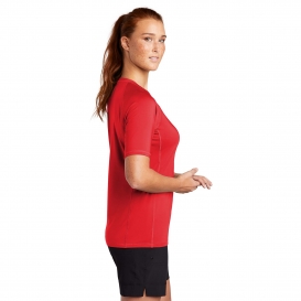 Sport-Tek LST470 Ladies Rashguard Tee - True Red