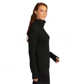 Sport-Tek LST561 Ladies Sport-Wick Flex Fleece 1/4-Zip - Black