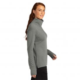 Sport-Tek LST561 Ladies Sport-Wick Flex Fleece 1/4-Zip - Light Grey Heather