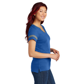 Sport-Tek LST6041 Ladies Halftime Notch Neck Tee - True Royal/Vintage Heather