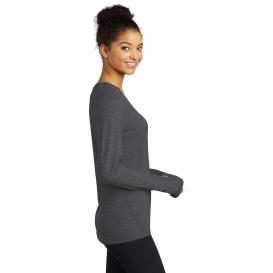 Sport-Tek LST710 Ladies Exchange 1.5 Long Sleeve Crew Tee - Graphite Heather