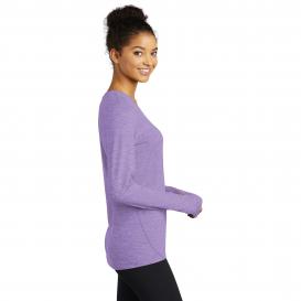 Sport-Tek LST710 Ladies Exchange 1.5 Long Sleeve Crew Tee - Hyacinth Heather