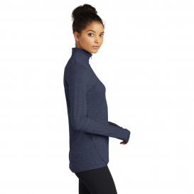 Sport-Tek LST711 Ladies Exchange 1.5 Long Sleeve 1/2-Zip Pullover - Dark Denim Heather