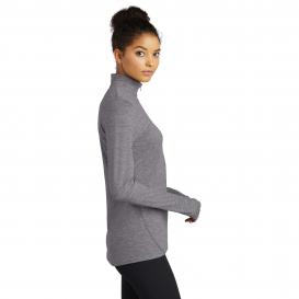 Sport-Tek LST711 Ladies Exchange 1.5 Long Sleeve 1/2-Zip Pullover - Grey Heather