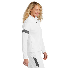 Sport-Tek LST800 Ladies Sport-Wick Fleece Full-Zip Jacket - White/Iron Grey