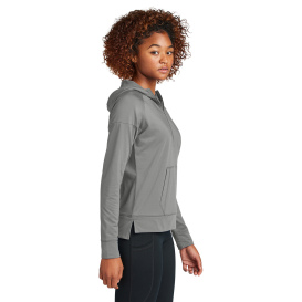 Sport-Tek LST856 Ladies Sport-Wick Stretch 1/2-Zip Hoodie - Charcoal Grey