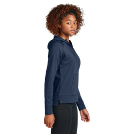 Sport-Tek LST856 Ladies Sport-Wick Stretch 1/2-Zip Hoodie - True Navy