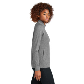 Sport-Tek LST857 Ladies Sport-Wick Stretch Full-Zip Cadet Jacket - Charcoal Grey Heather