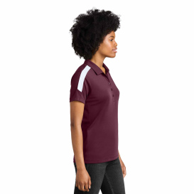 Sport-Tek LST104 Ladies Competitor United Polo - Maroon/White