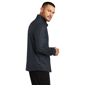 Mercer+Mettle MM1018 Long Sleeve Stretch Woven Shirt - Navy Geo Diamond