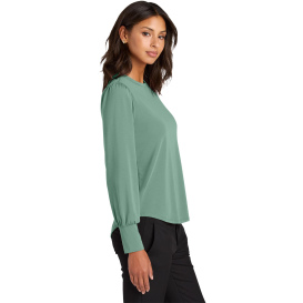 Mercer+Mettle MM1019 Ladies Stretch Jersey Long Sleeve Blouson Top - Sage