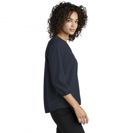 Mercer+Mettle MM2011 Women\'s Stretch Crepe 3/4-Sleeve Blouse - Night Navy