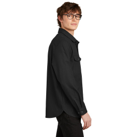 Mercer+Mettle MM2020 Long Sleeve Twill Overshirt - Deep Black